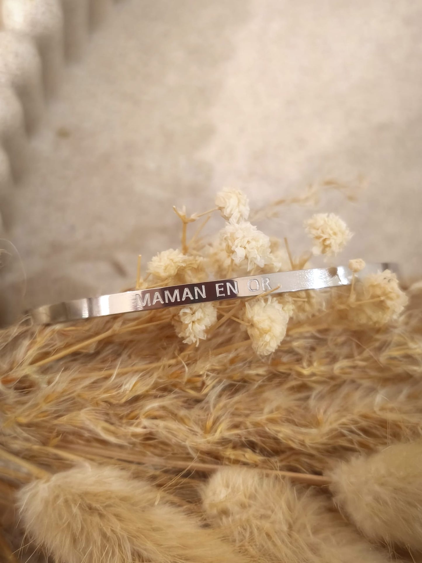 Jonc Maman en or en acier inoxydable