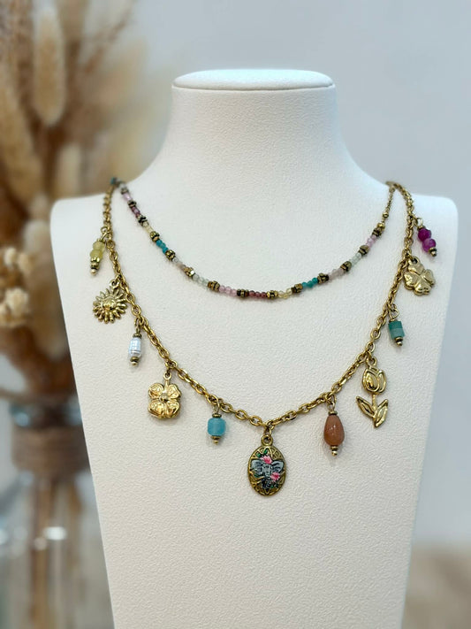 Collier à breloques Calynea en acier inoxydable