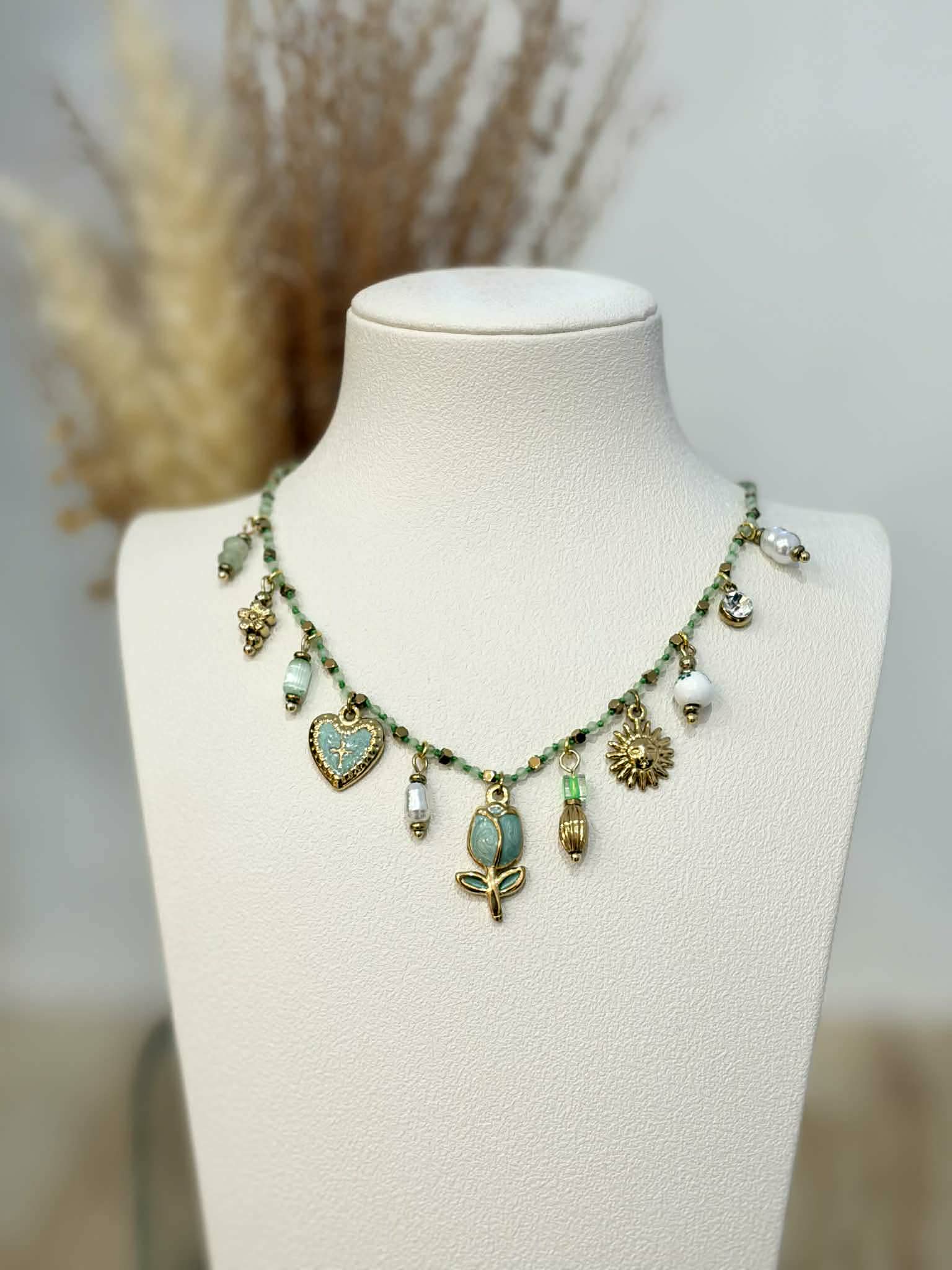 Collier breloques Lorina en acier inoxydable