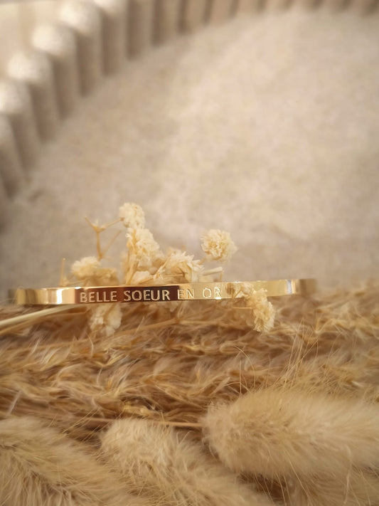 Jonc Belle soeur en or en acier inoxydable