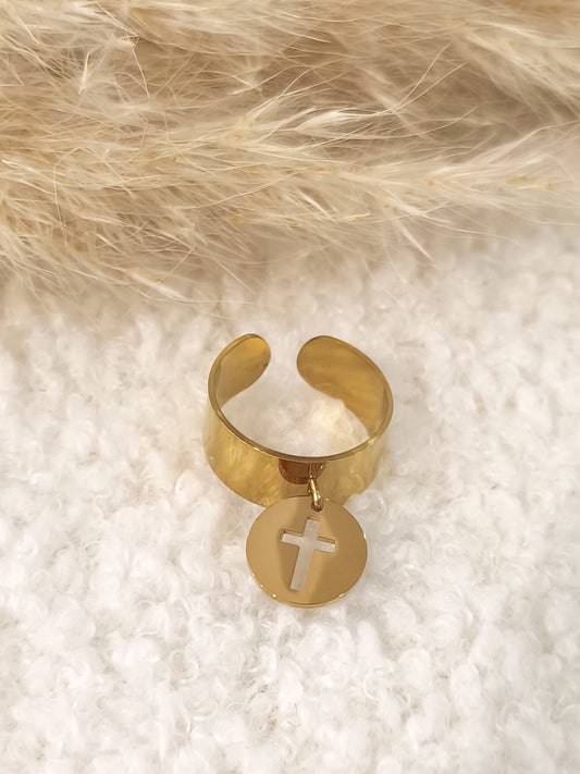Bague Saphira en acier inoxydable
