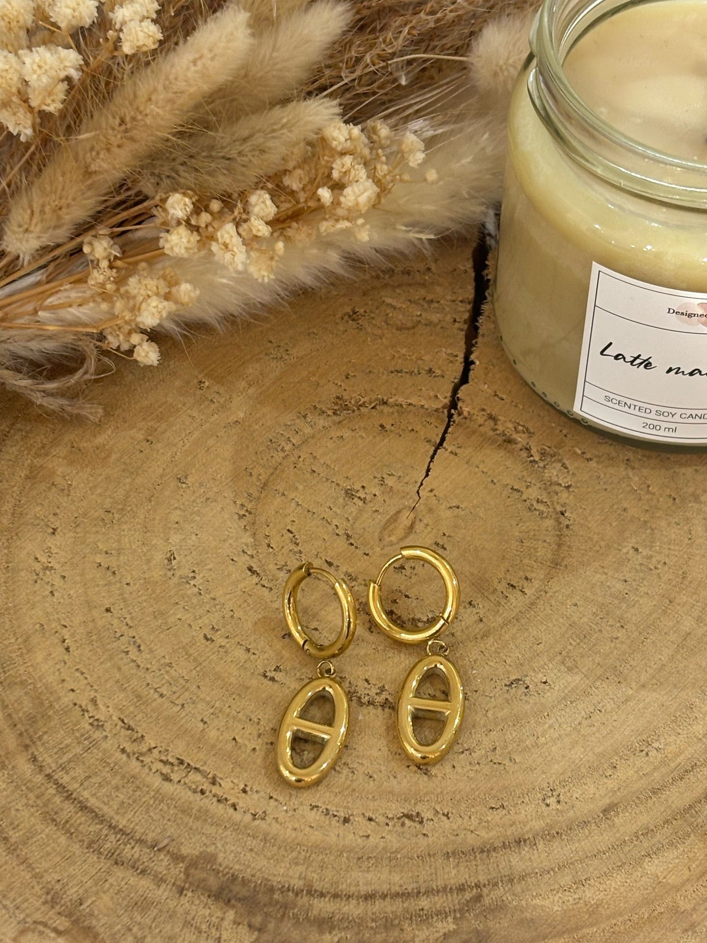 Boucles d'oreilles Abigail en acier inoxydable, élégantes et modernes, idéales pour ajouter une touche sophistiquée à votre look.