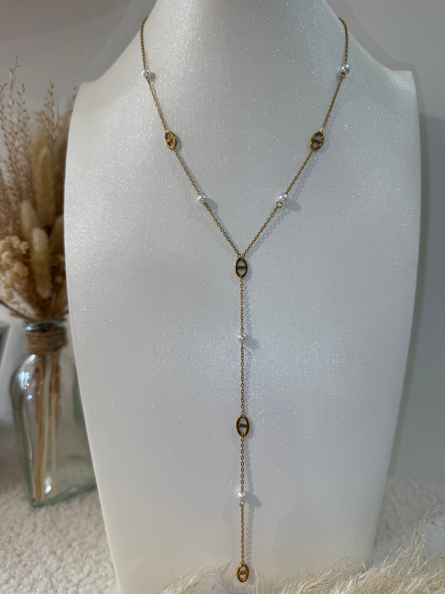 Collier Y Best Seller Mathilde en acier inoxydable