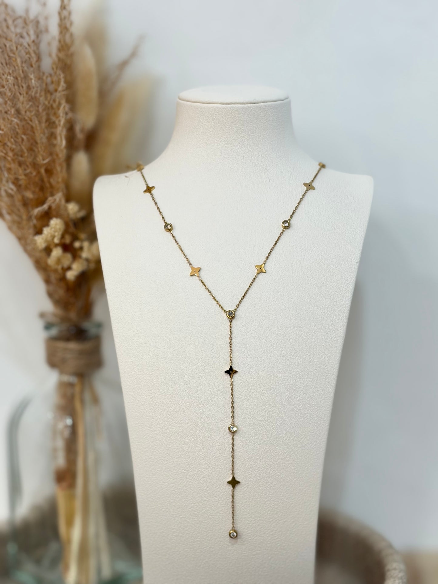 Collier Y Yara en acier inoxydable