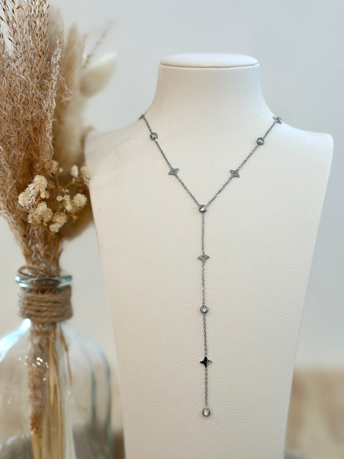Collier Y Yara en acier inoxydable