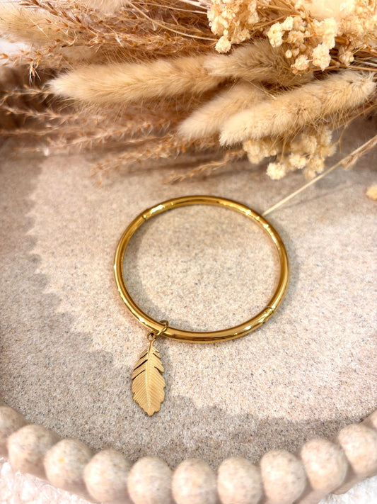 Jonc en acier inoxydable Plume