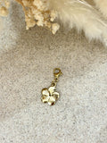 Charms fleur dorée en acier inoxydable