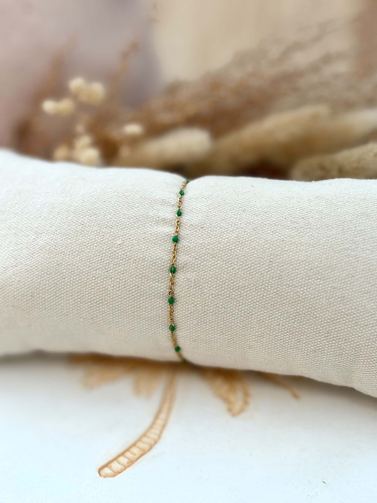 Bracelet boules colorés en acier inoxydable