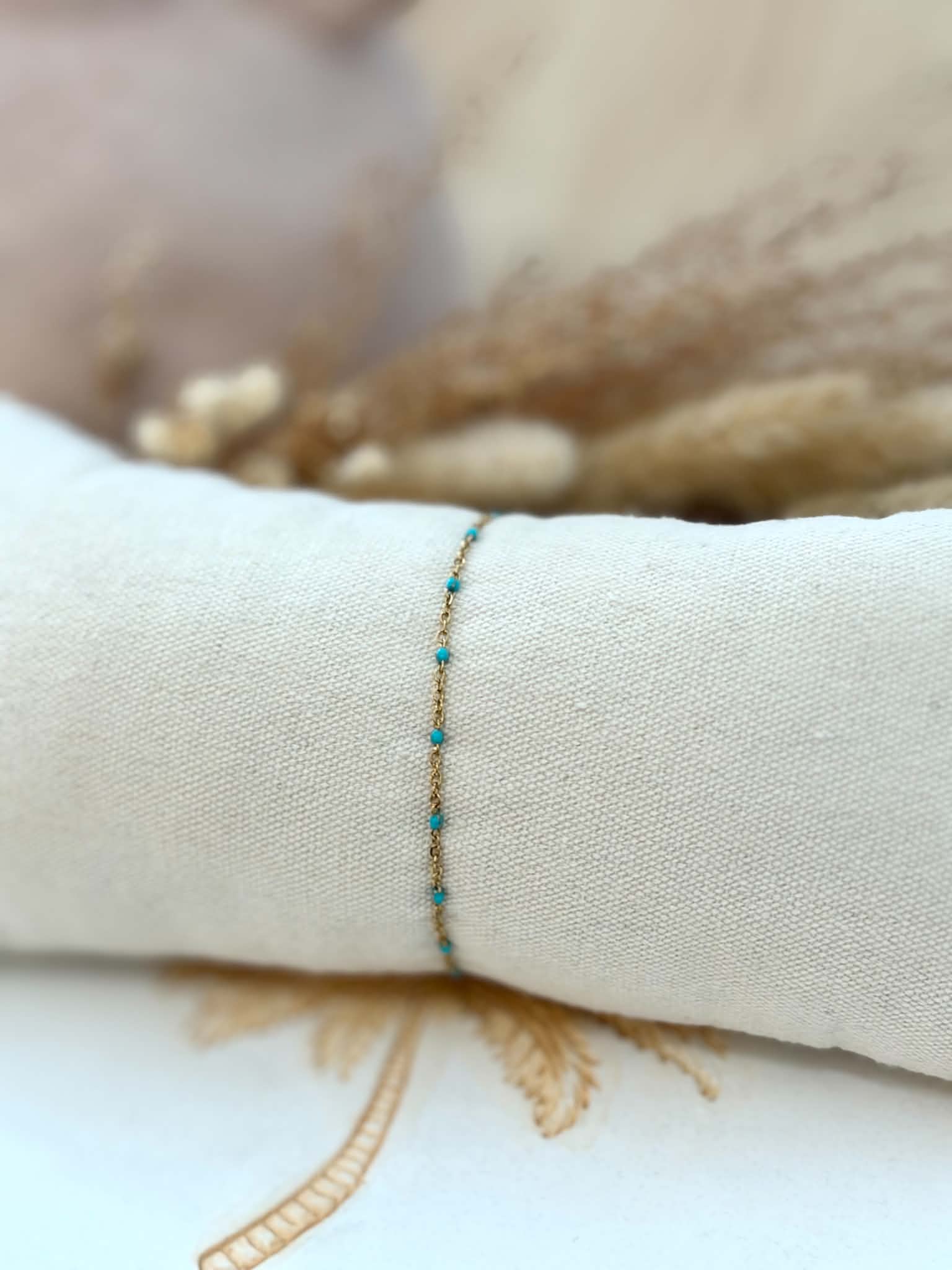Bracelet boules colorés en acier inoxydable