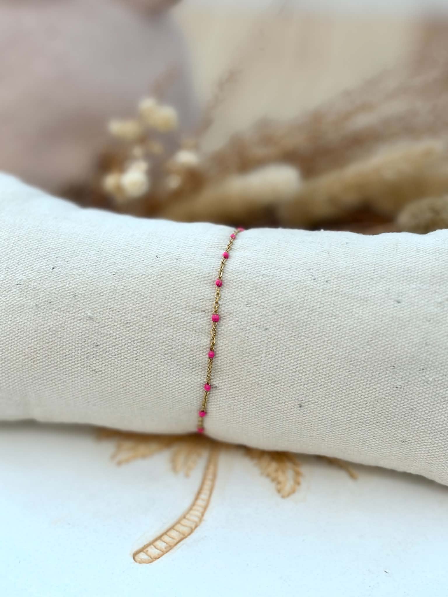 Bracelet boules colorés en acier inoxydable