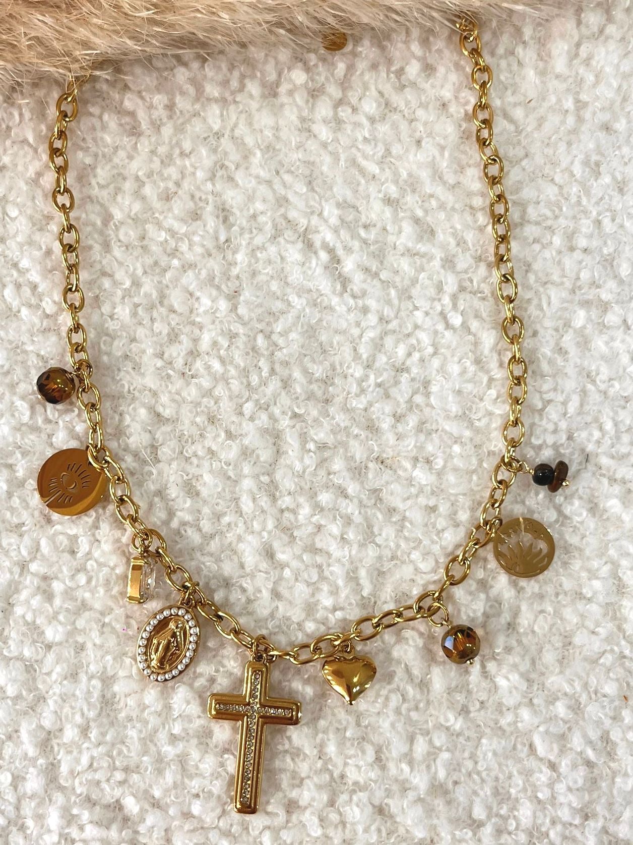 Collier à breloques Romain en acier inoxydable