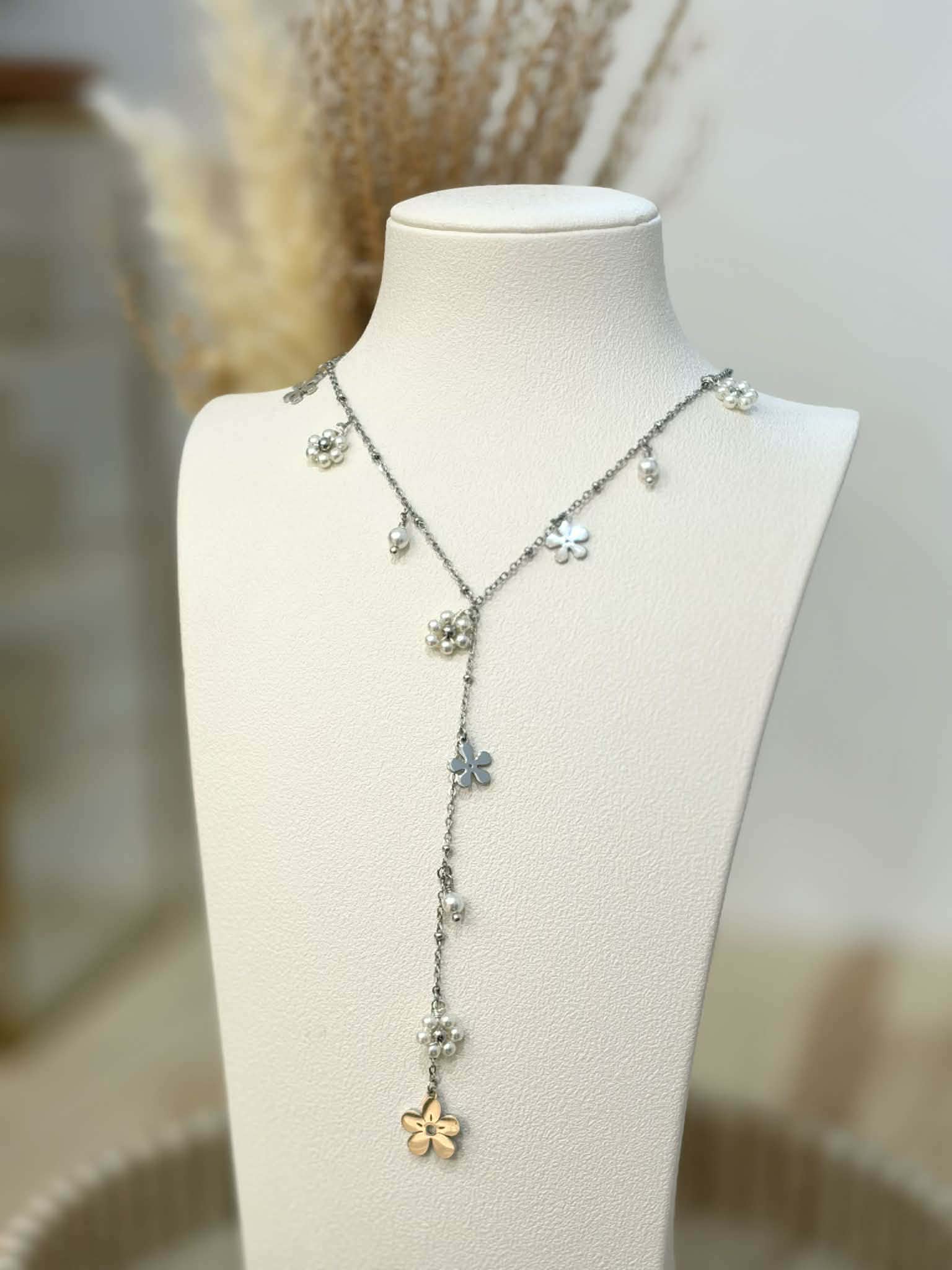 Collier Y Bloomy en acier inoxydable