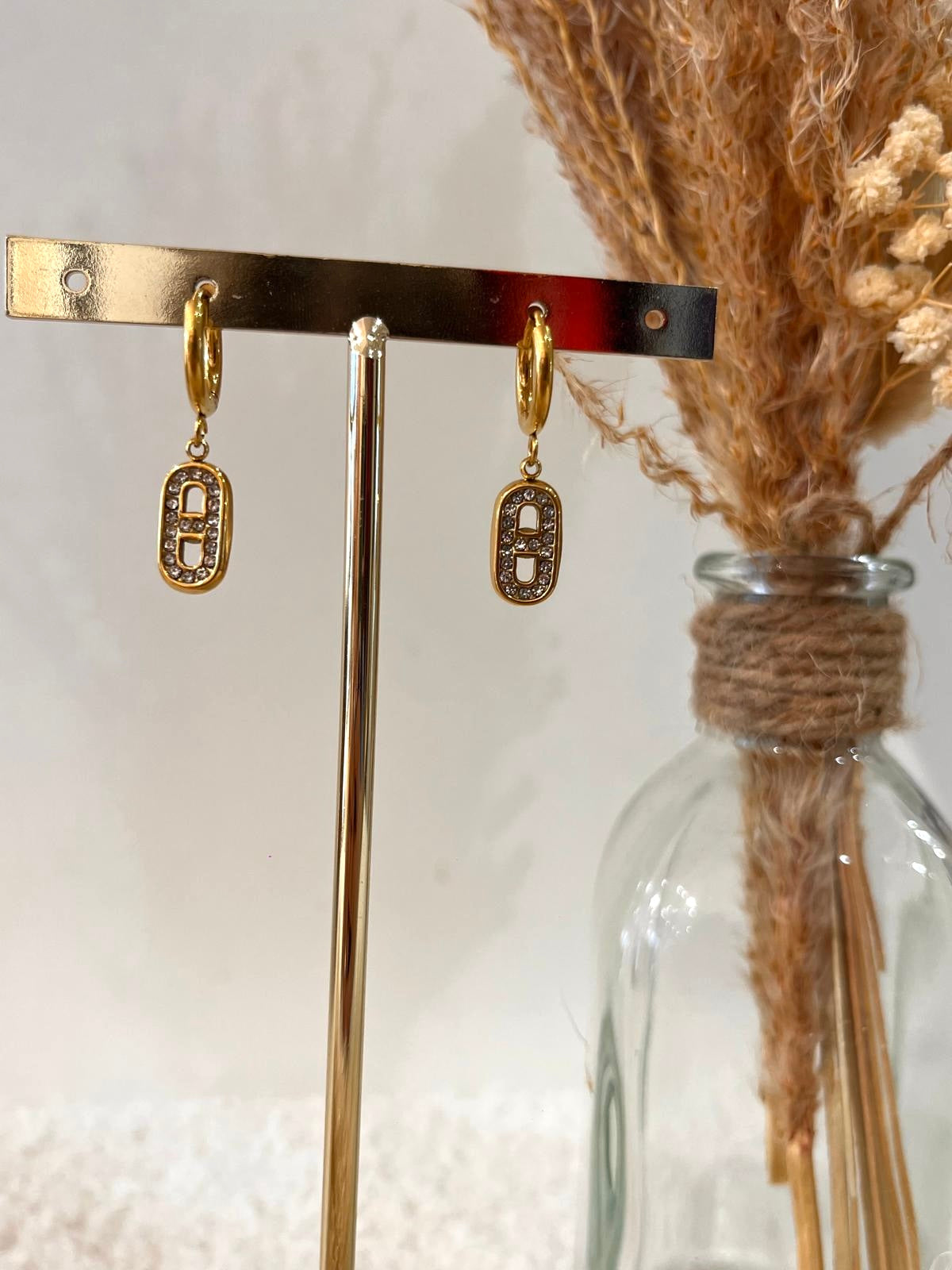 Boucles d’oreilles à breloques Iris en acier inoxydable