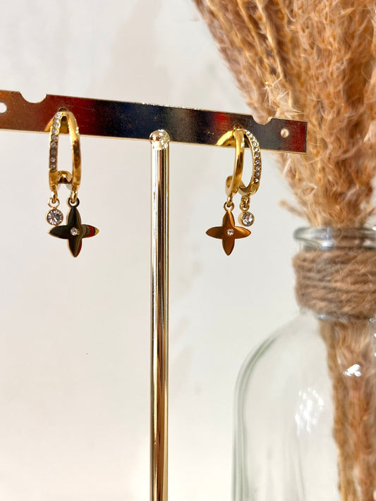 Boucles d’oreilles breloques Lucie en acier inoxydable