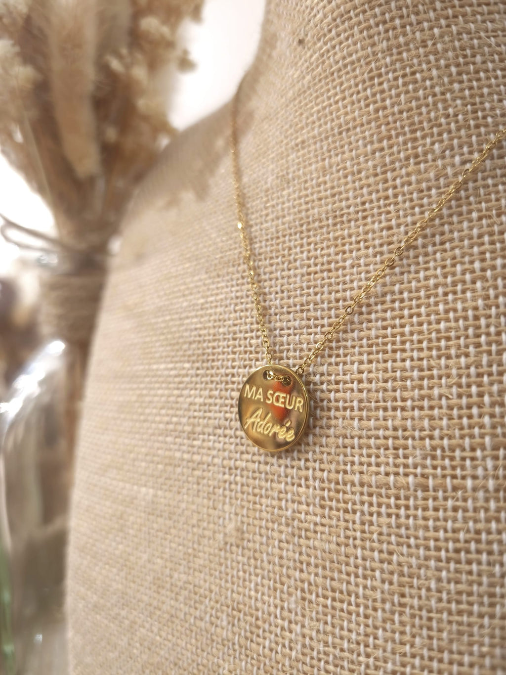 Collier Ma soeur adorée en acier inoxydable