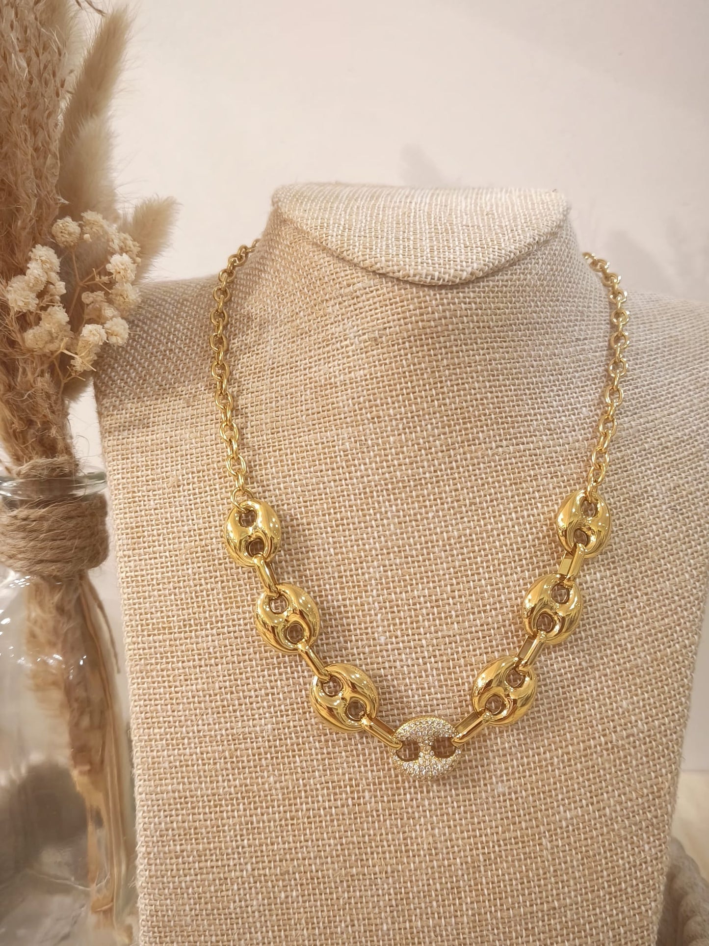 Collier Pierre en acier inoxydable