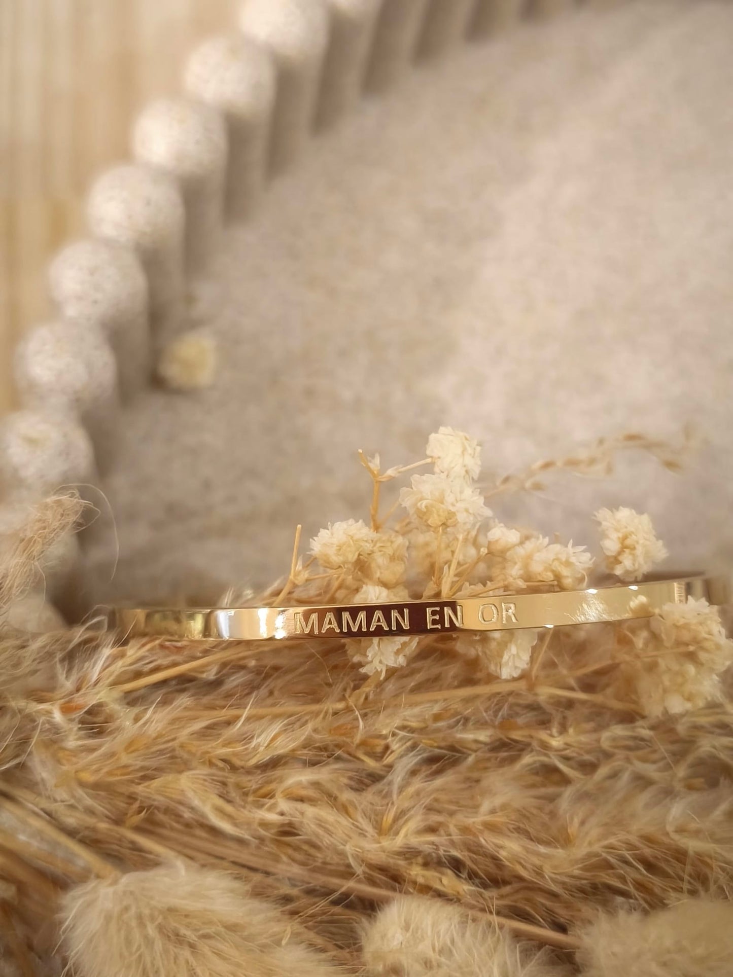 Jonc Maman en or en acier inoxydable