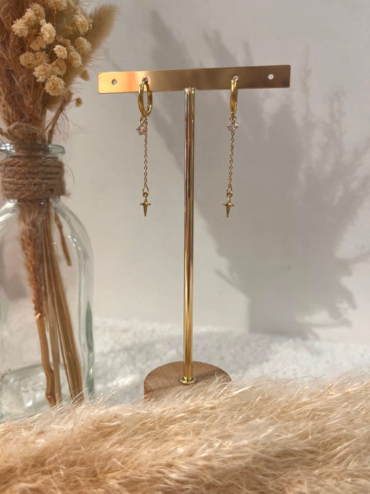 Boucles d’oreilles à breloques Émeline en acier inoxydable