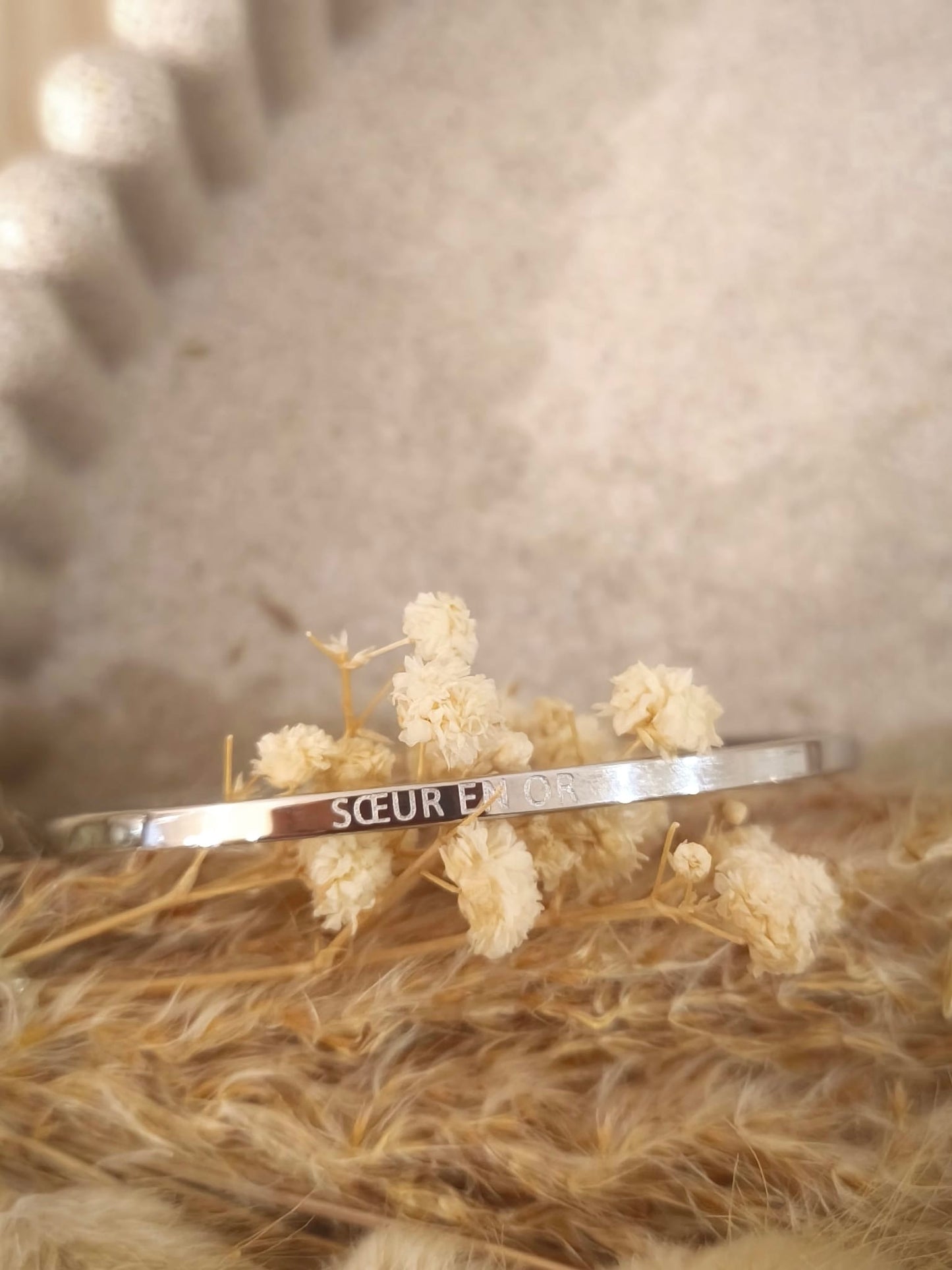 Jonc soeur en or en acier inoxydable