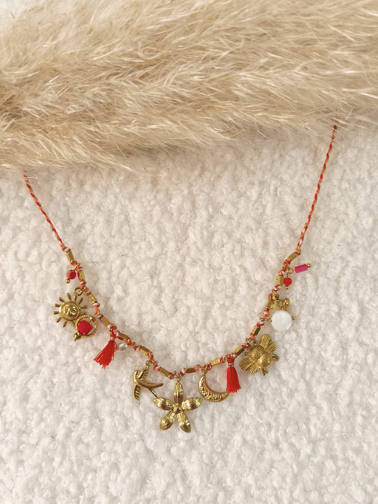 Collier à breloques Aroa en acier inoxydable