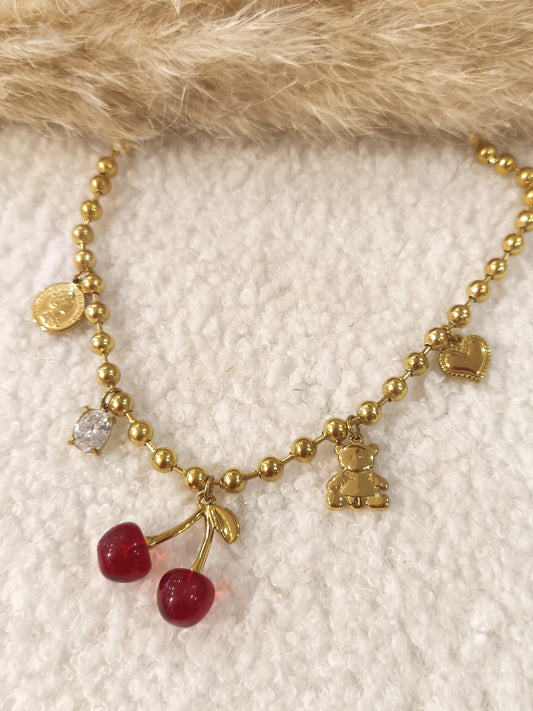 Collier à breloque Kaïa en acier inoxydable