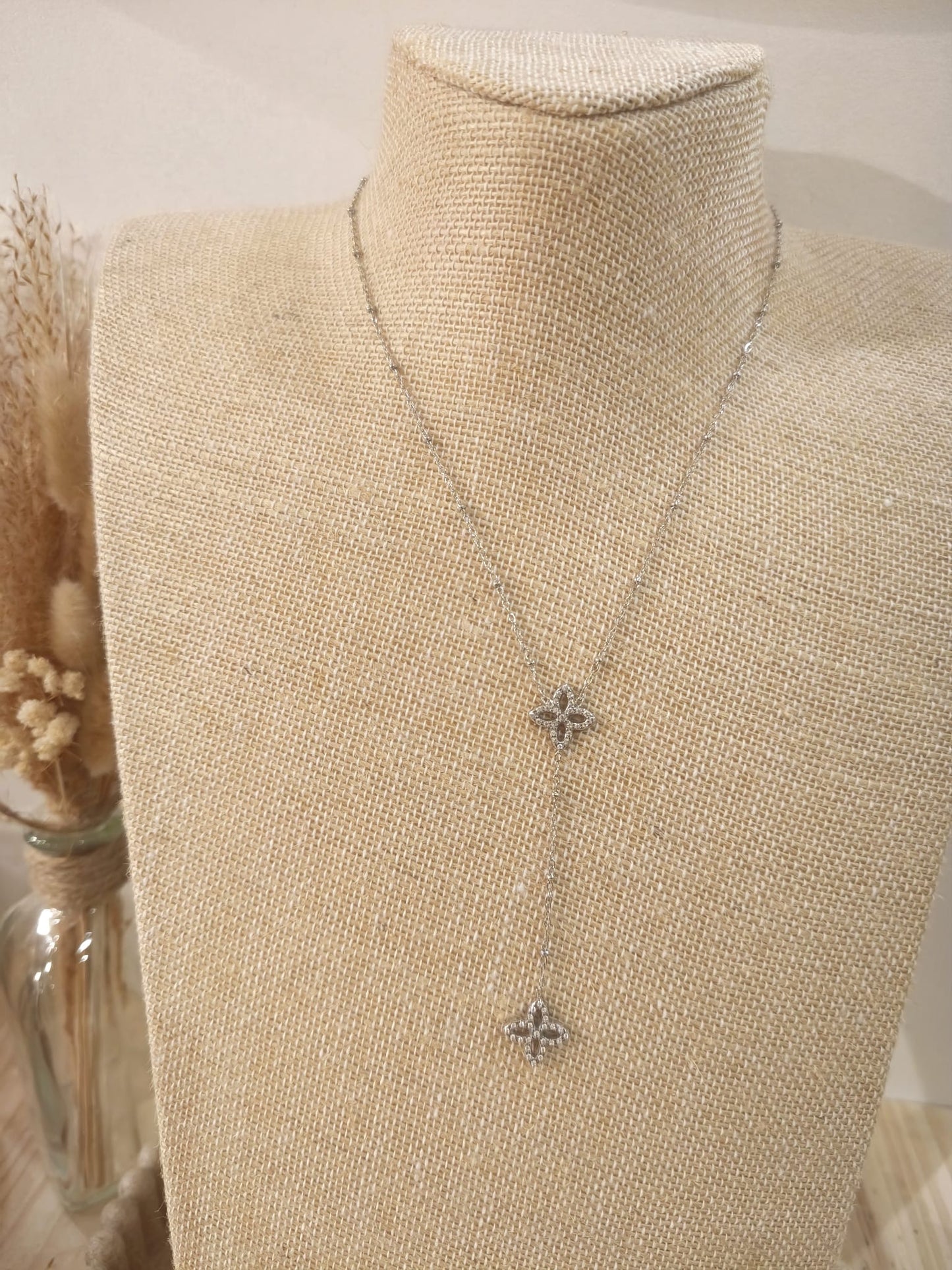 Collier Y Laura en acier inoxydable