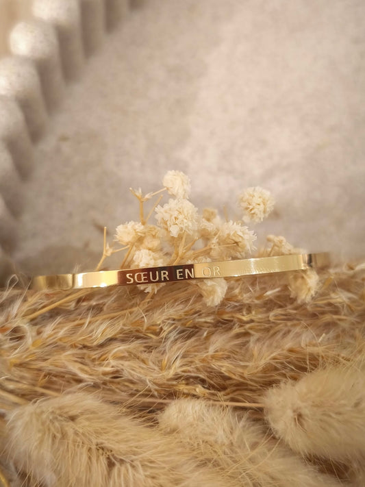 Jonc soeur en or en acier inoxydable