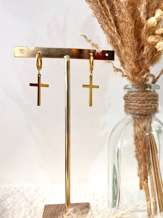 Boucles d’oreilles breloques Lara en acier inoxydable