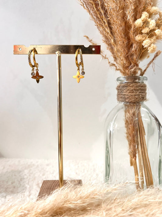 Boucles d’oreilles breloques Lucie en acier inoxydable