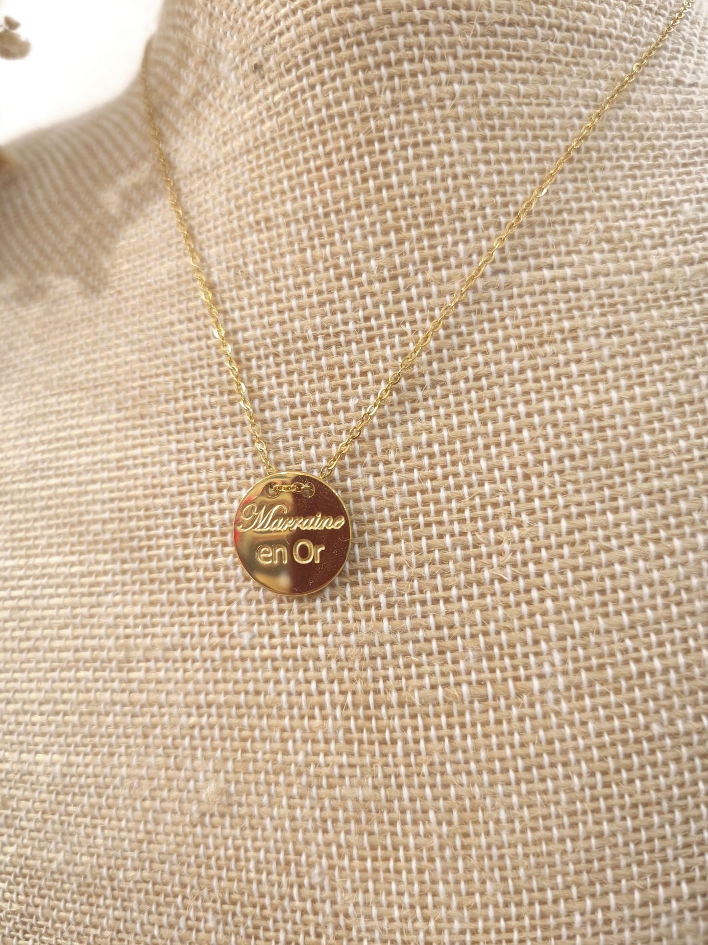 Collier Marraine en Or en acier inoxydable