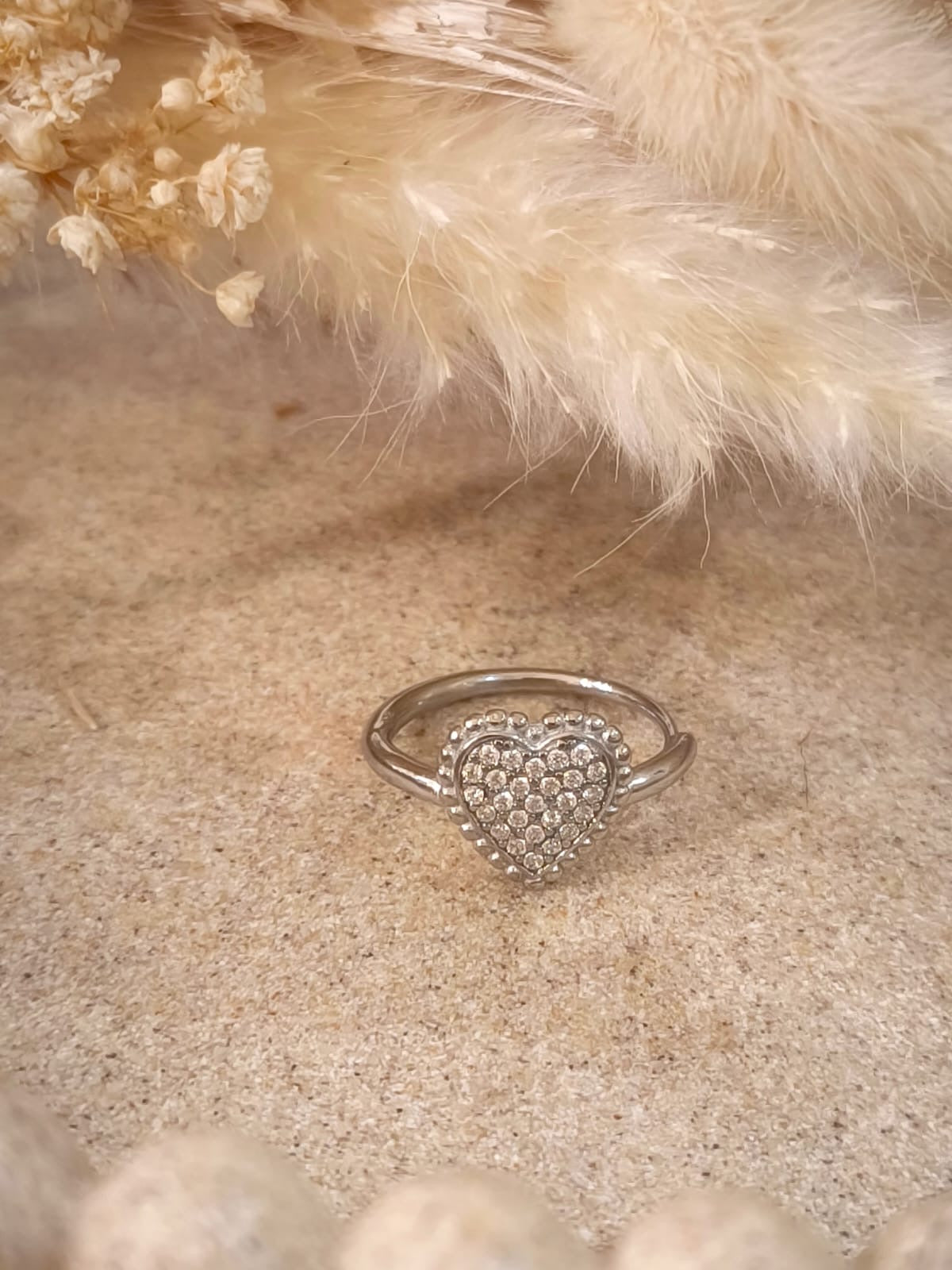 Bague de promesse Faustine en acier inoxydable avec boîte