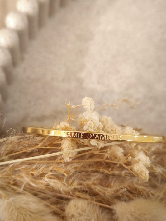 Jonc Mamie d'amour en acier inoxydable