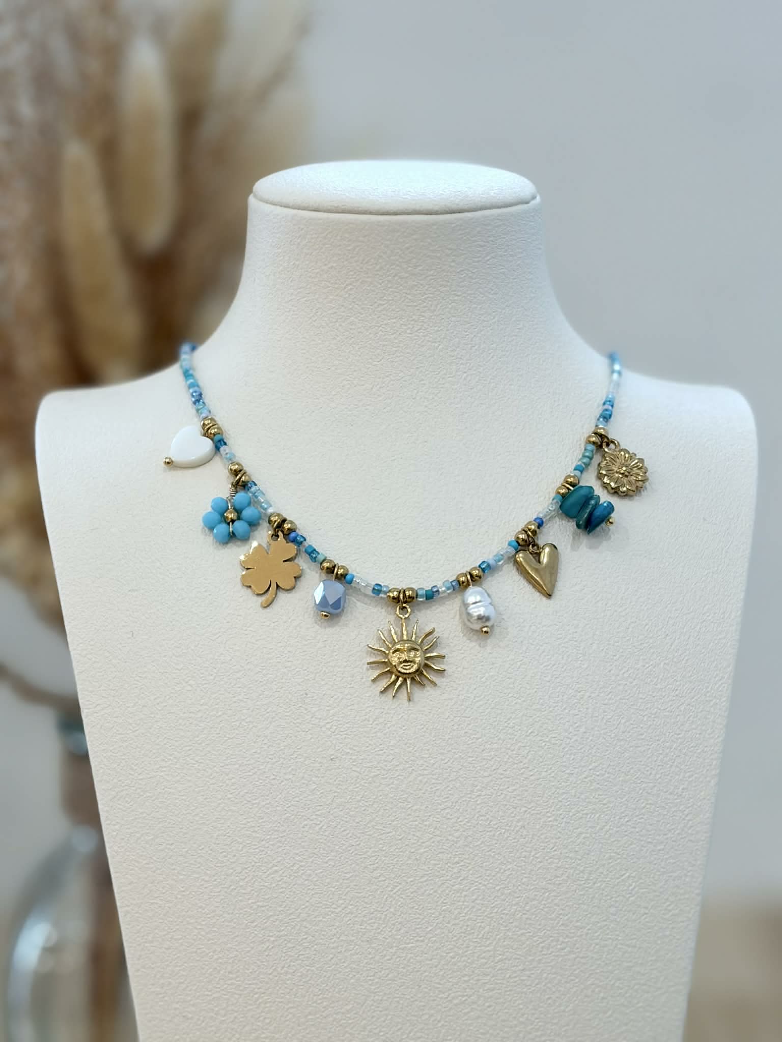 Collier à breloques Maélya en acier inoxydable