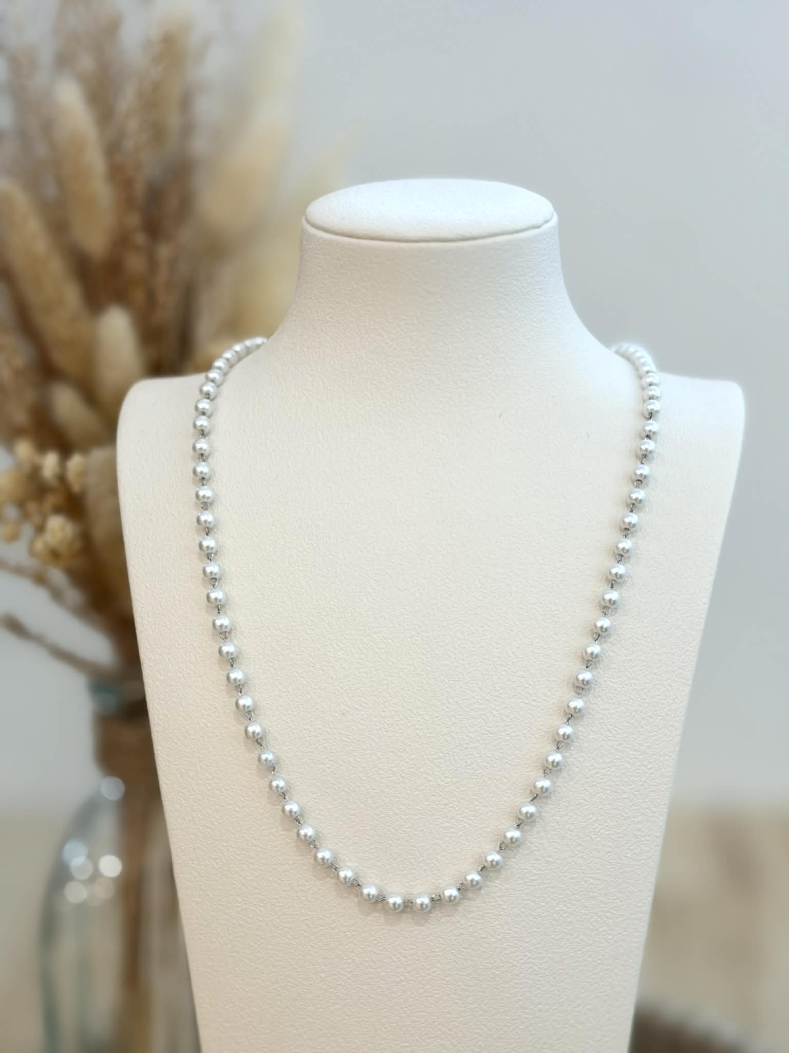 Collier Perles à charms en acier inoxydable