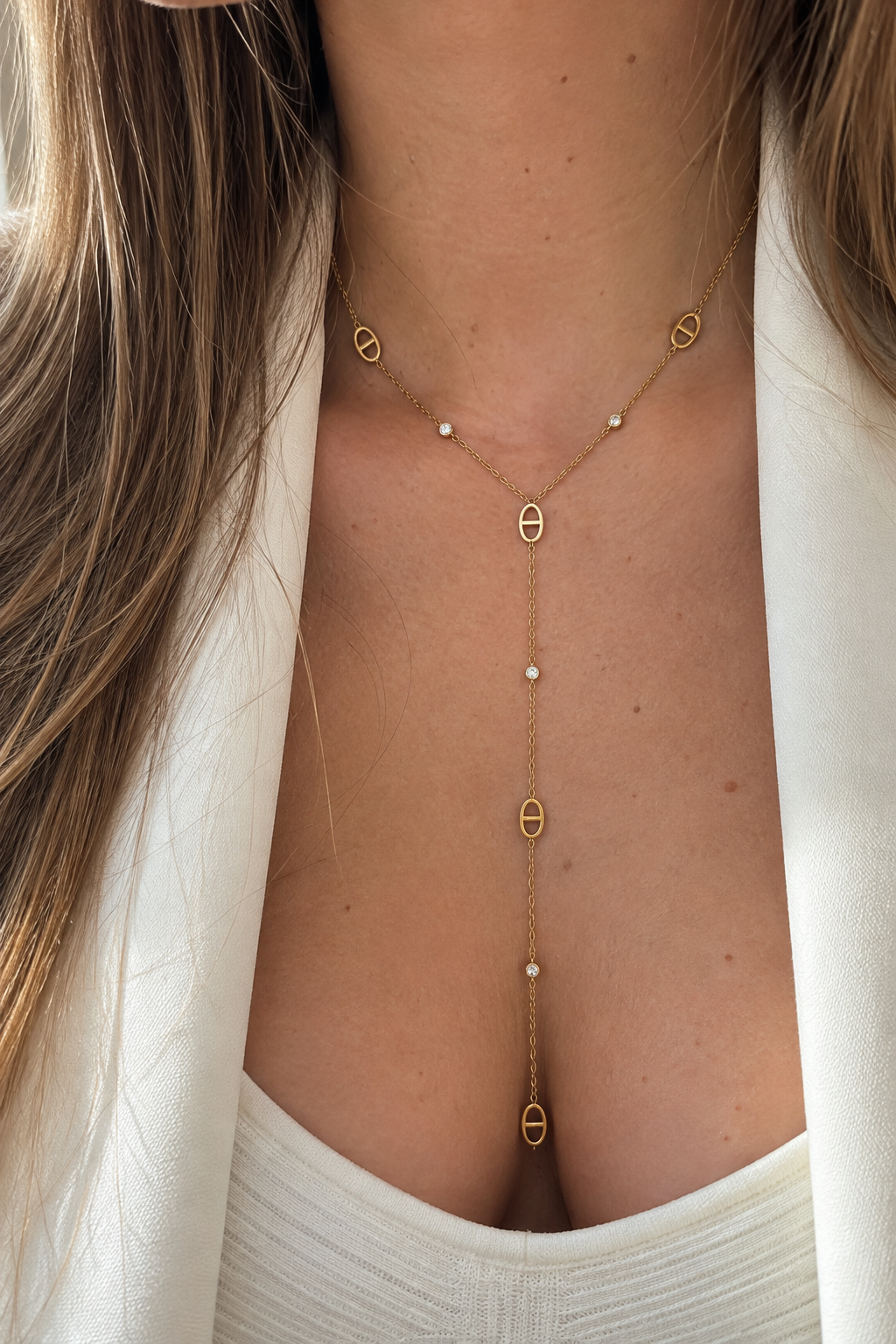 Collier Y Eva en acier inoxydable