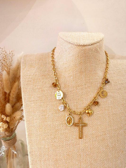 Collier à breloques Romain en acier inoxydable