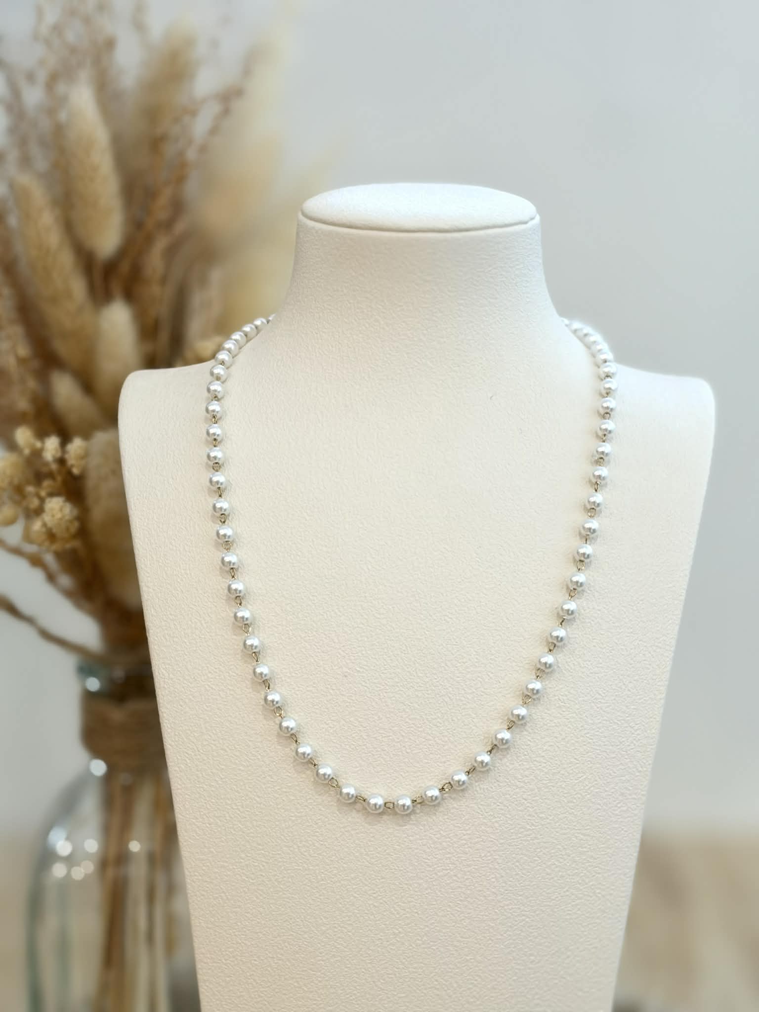 Collier Perles à charms en acier inoxydable