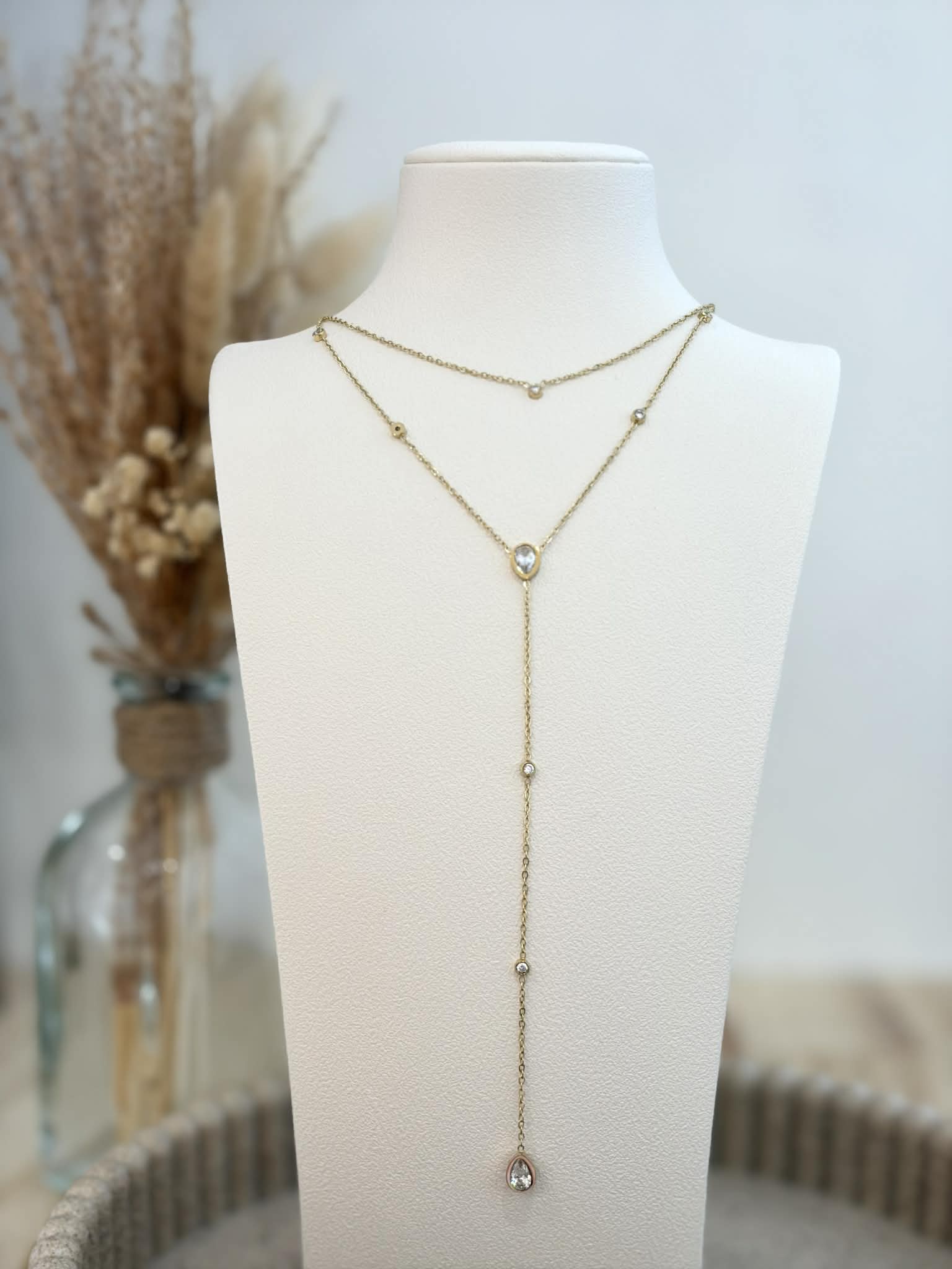 Collier Y Laura en acier inoxydable