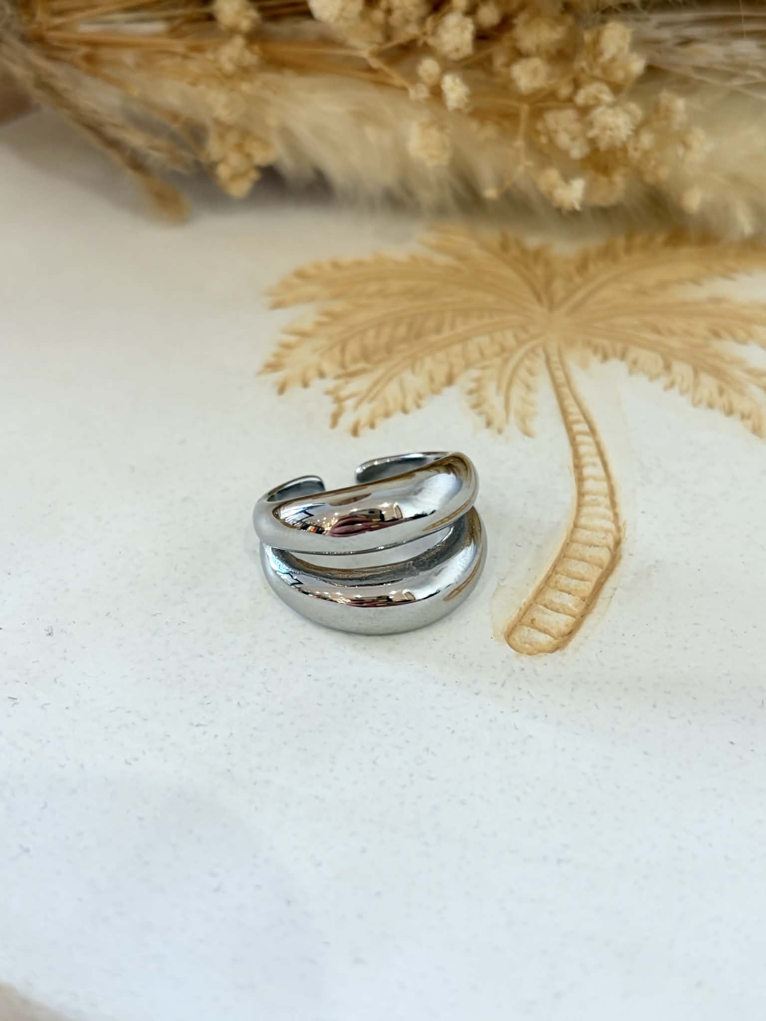 Bague Alvéria en acier inoxydable