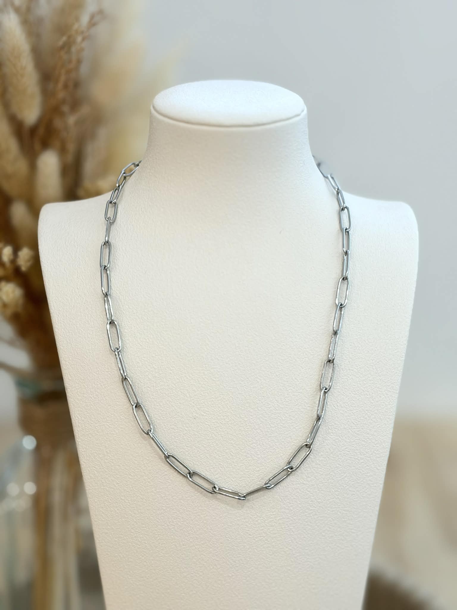 Collier à charms en acier inoxydable