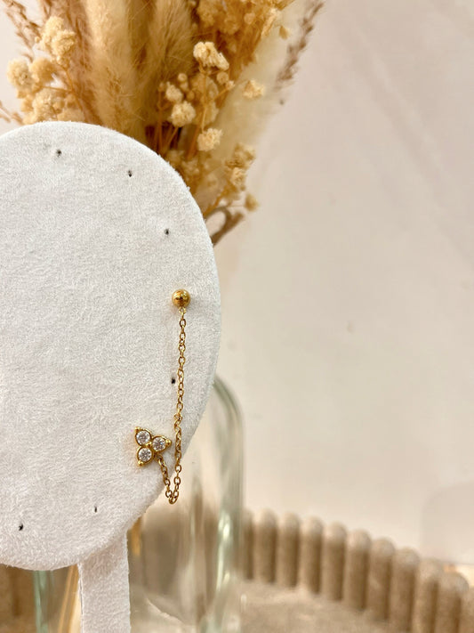 Mono boucle d'oreille Roseline en acier inoxydable