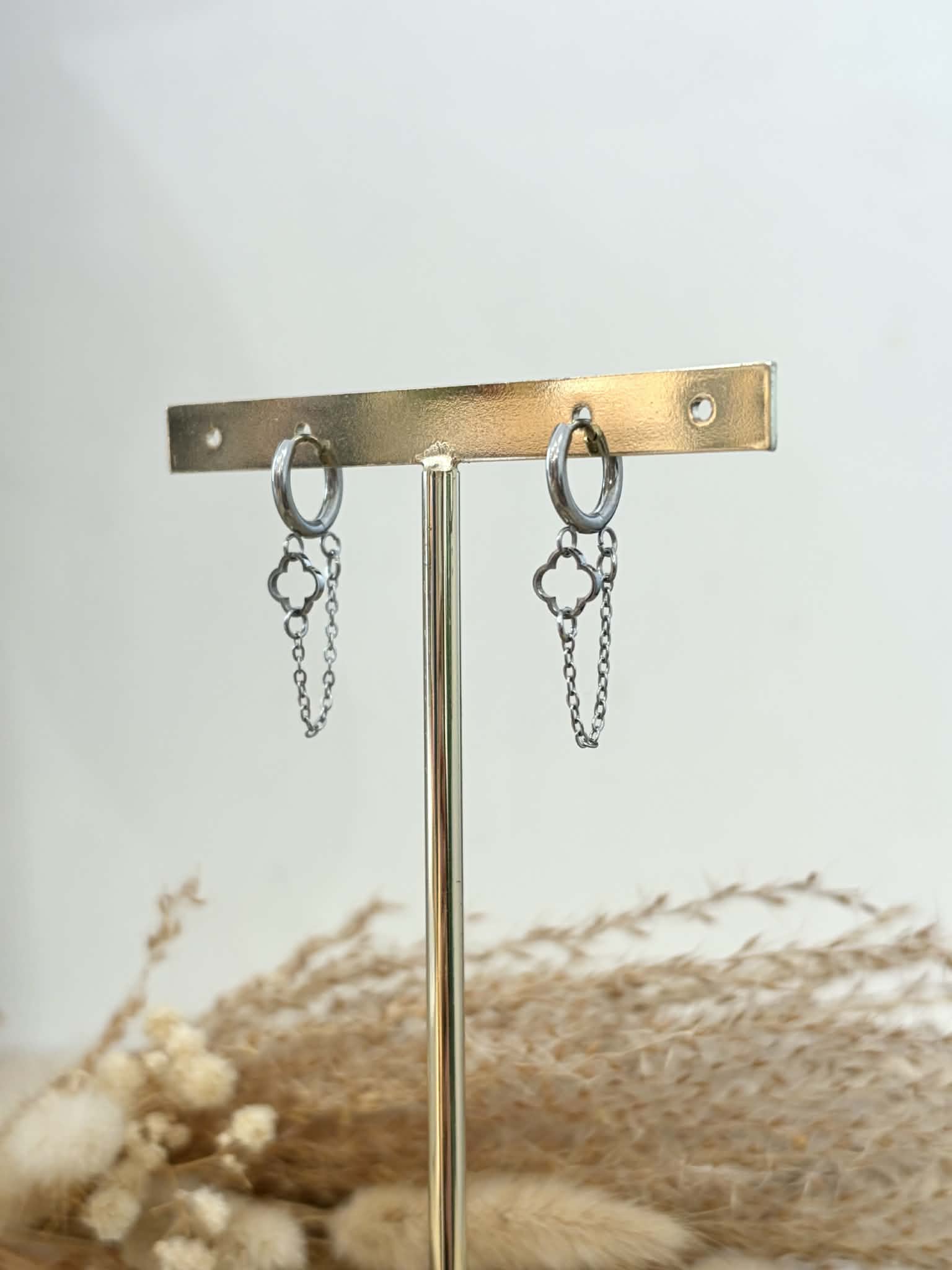 Boucles d'oreilles breloques Ophélia en acier inoxydable