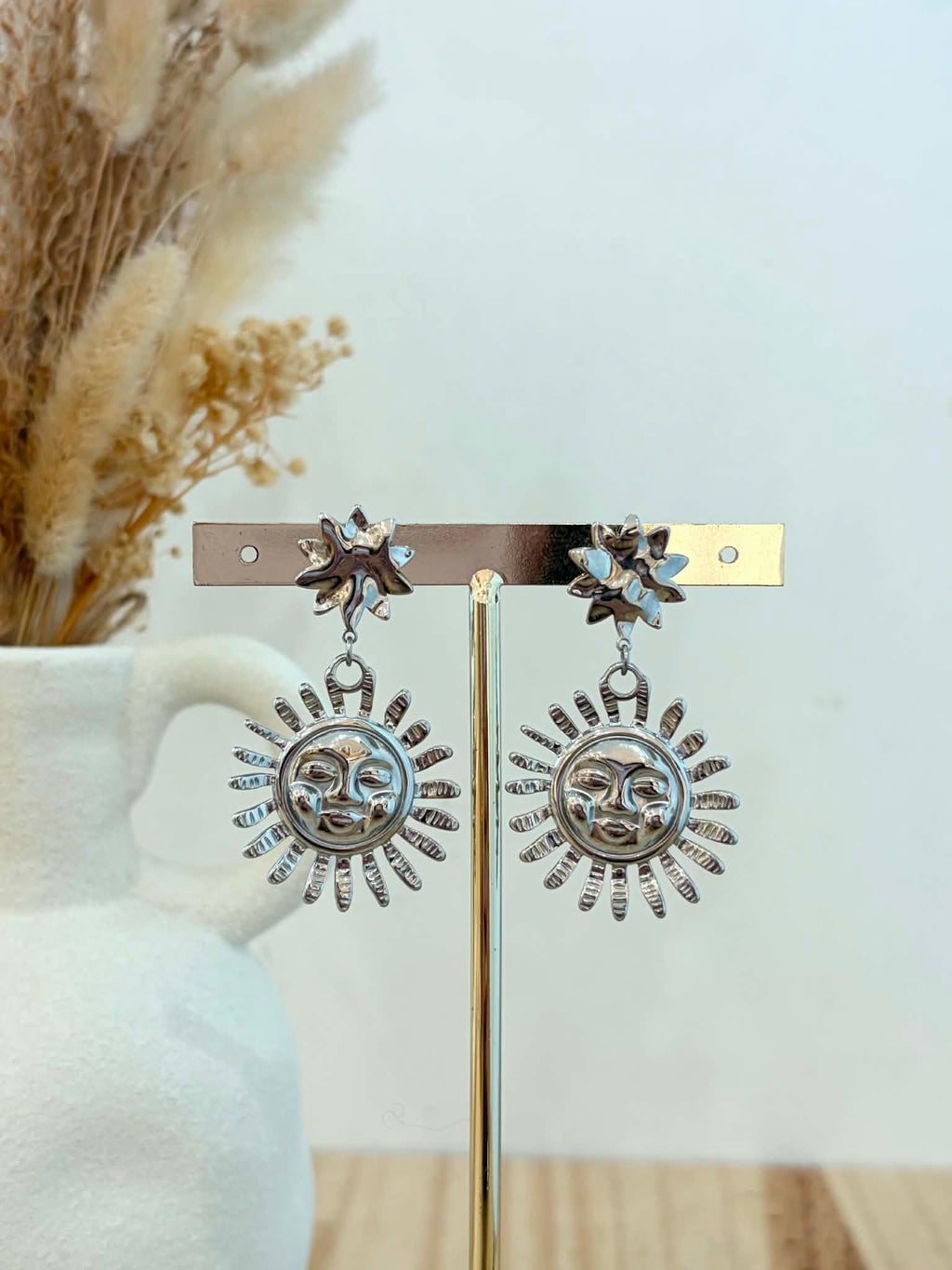 Boucles d'oreilles Saphira en acier inoxydable