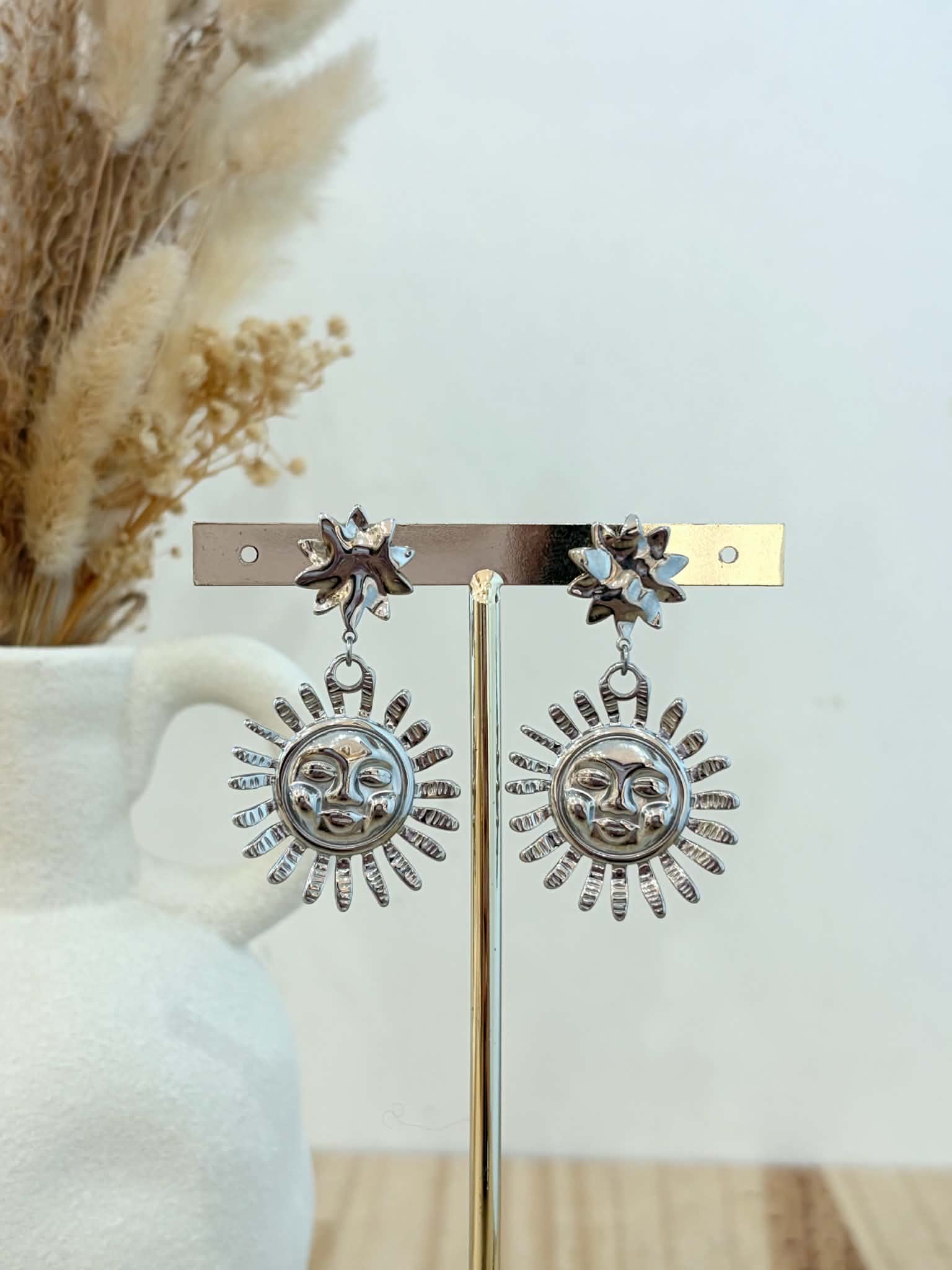 Boucles d'oreilles Saphira en acier inoxydable
