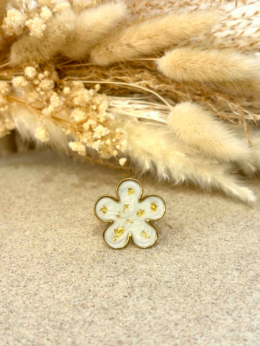 Bague Azelie blanche en acier inoxydable