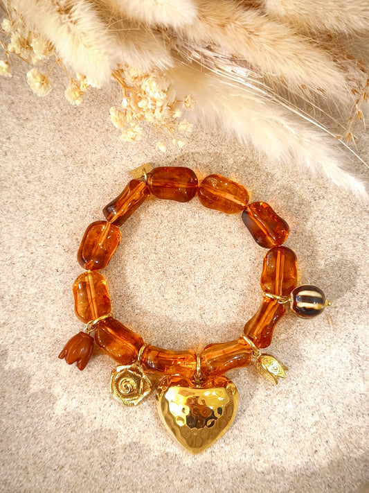 Bracelet Margaux en acier à breloques